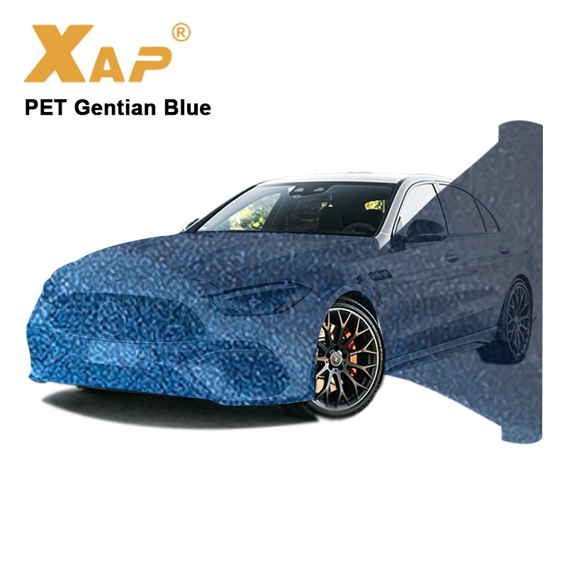 PET Gentian Blue Car Vinyl Wrap Bubble Free PVC Car Wrap Gentian Blue Vinyl Wrap
