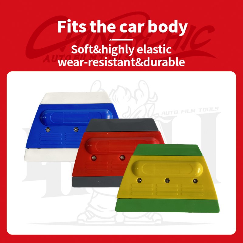 tint tool Force Car Film Tools Two-Colour Trapezoidal Scraper Car Colour Film Supplies to Catch The Water Scraper Spot Wholesale
