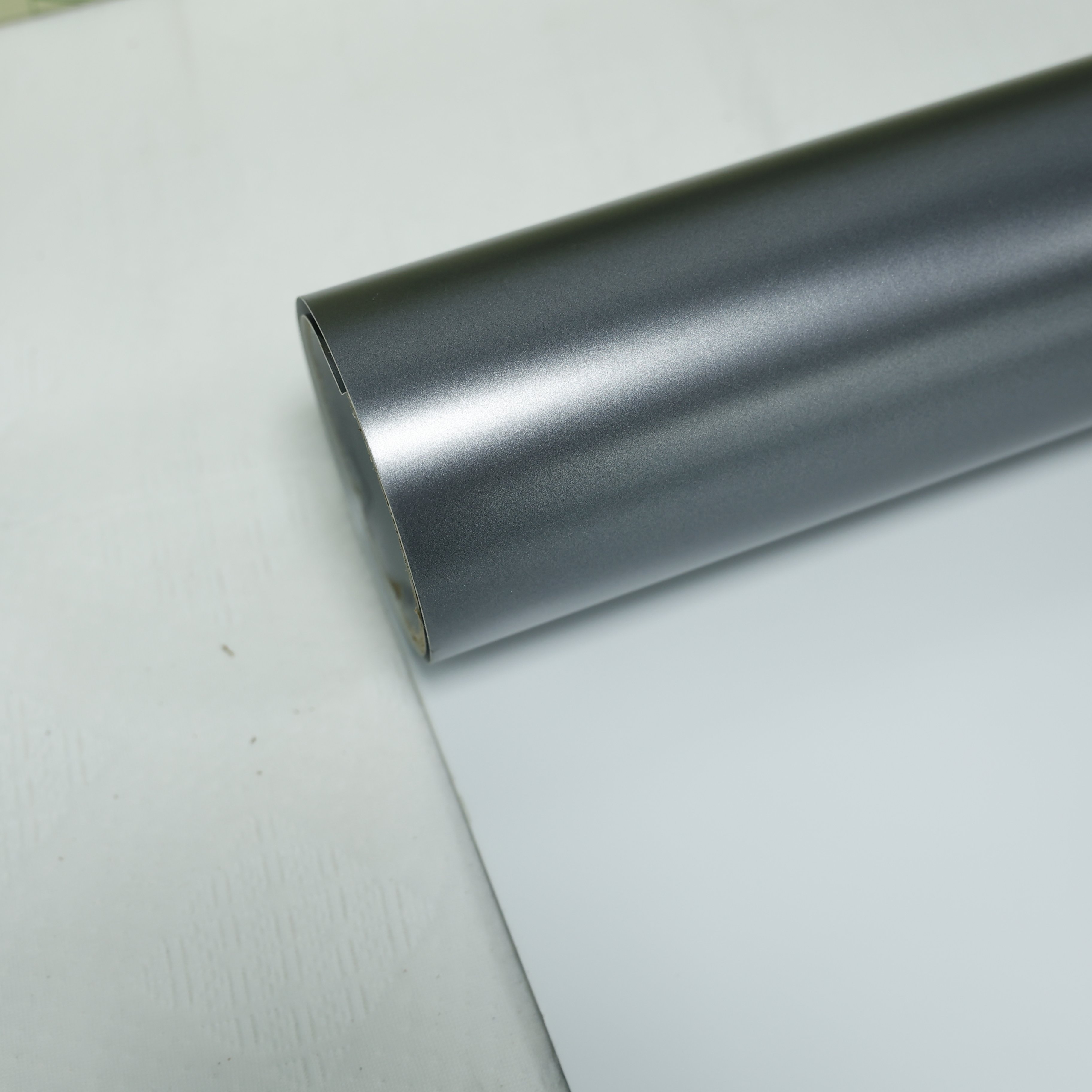 Self-healing HIGHCOOL 6.5mil PVC Car Wrap Film Glossy Mountain Grey fiber silver Full High Gloss Tint Color Changing Car Film