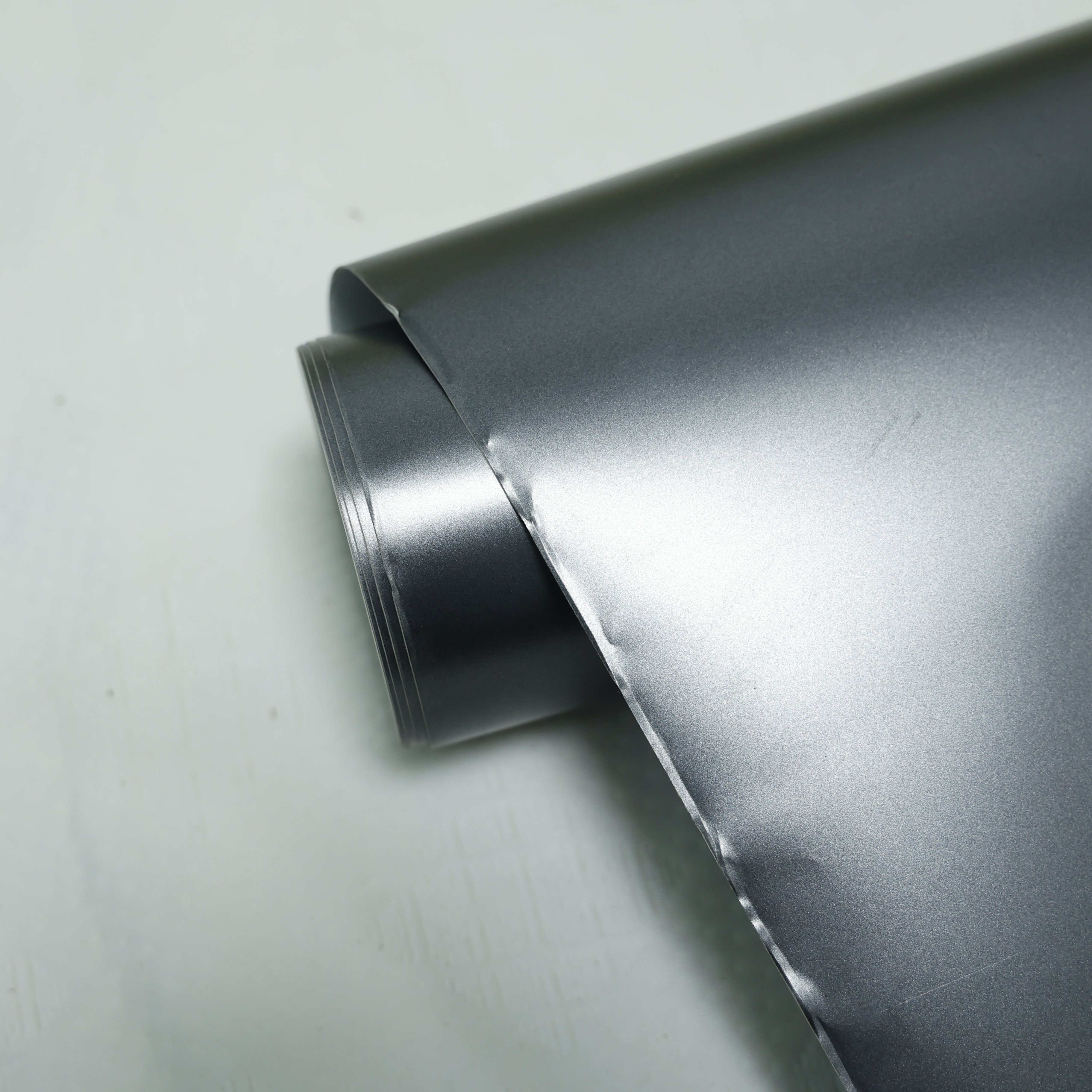 Self-healing HIGHCOOL 6.5mil PVC Car Wrap Film Glossy Mountain Grey fiber silver Full High Gloss Tint Color Changing Car Film