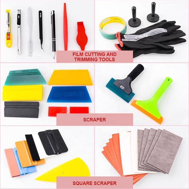 Car Film Tools Set For Vinyl Film Car Window Film PPF Squeegee Set Tool Box Toolbox Carrying Case