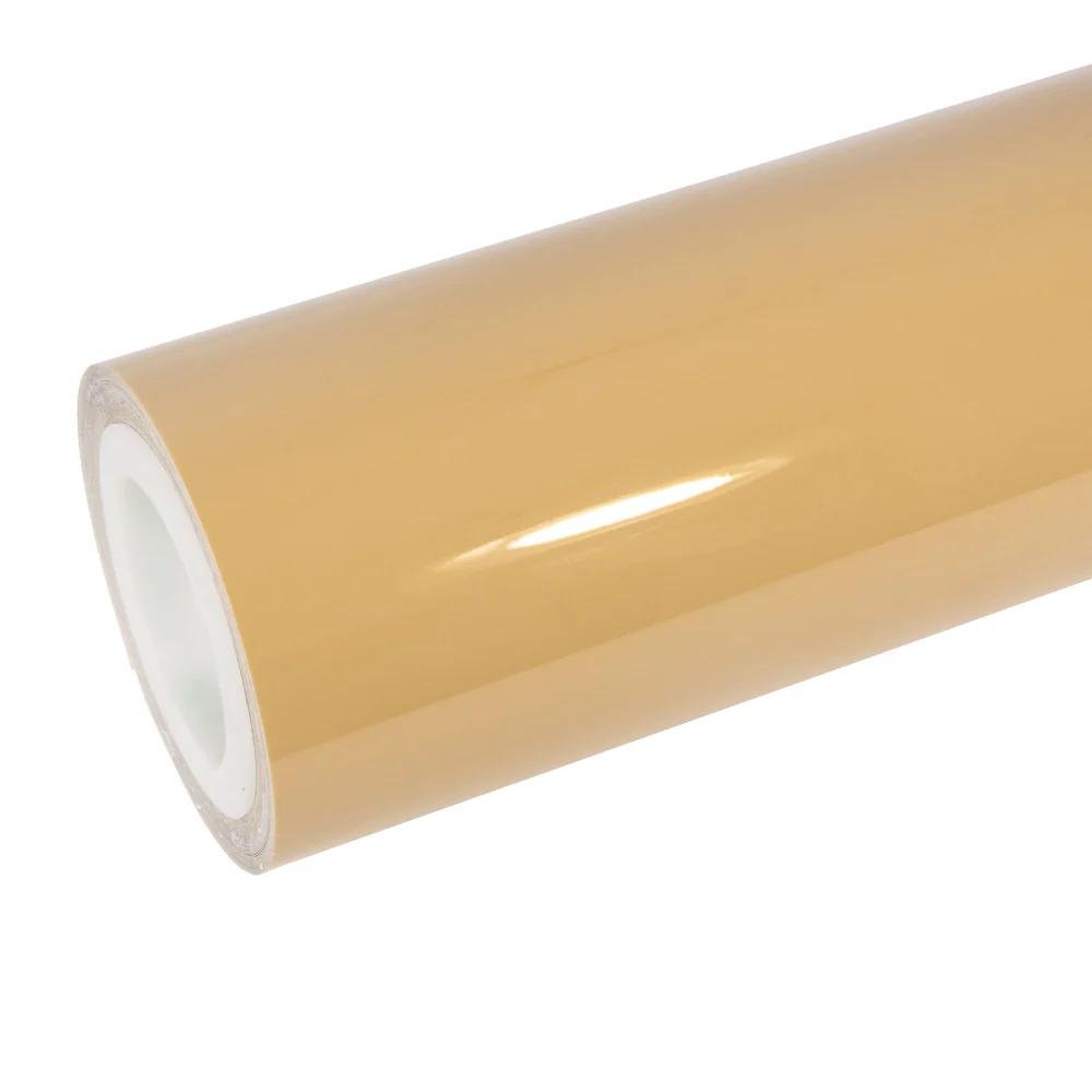 HIGHCOOL BC-115 6.5mil PVC Car Wrap Film Self-Healing Glossy Crystal Desert Yellow Full High Gloss Tint Color Changing Car Film