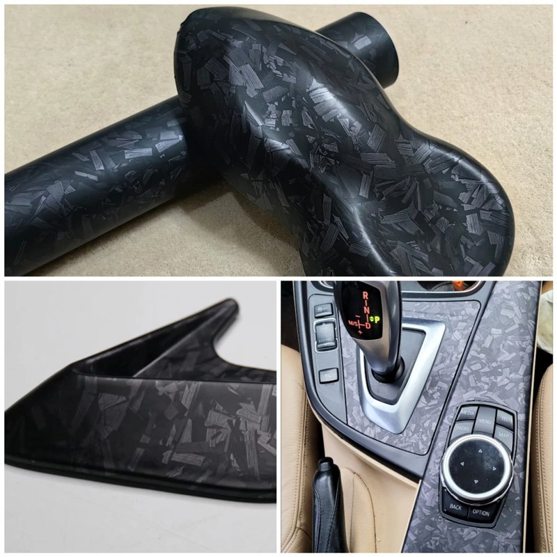 High Quality Protection Film Wrap Black Red PET Forged Carbon Fiber Vinyl Wrap film For Car