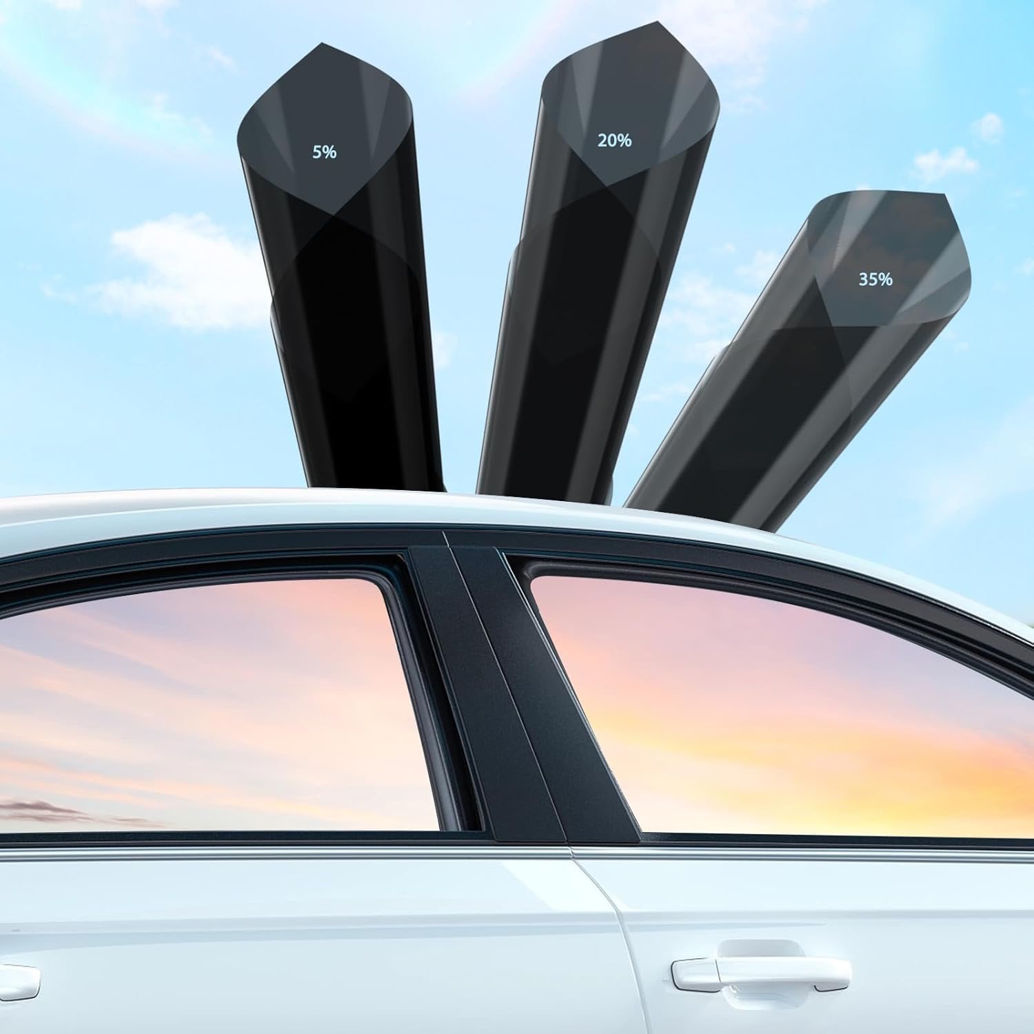 Sample order 10 Years Warranty pet nano ceramics 1.52x30M/roll heat insulation Black car window tinted solar films stickers