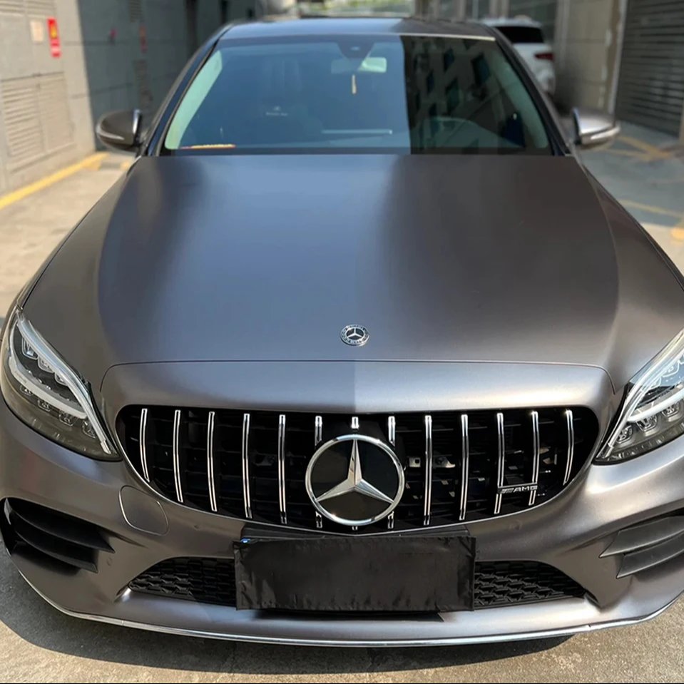 Factory Direct Sale 2024 Selfadhesive Satin Full Body High Quality Vinyl Car Wrap Gray Color Rolls Self Healing