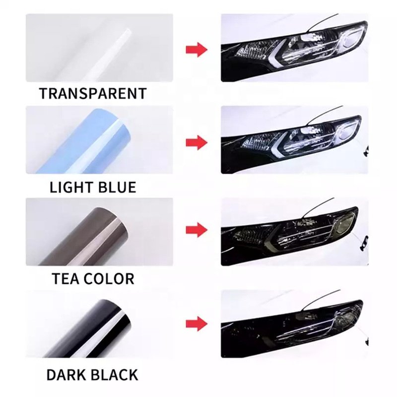 PLAYLAMPS High Glossy Auto Headlight Taillight Decal TPH Protective Car Lamp Vinyl Film
