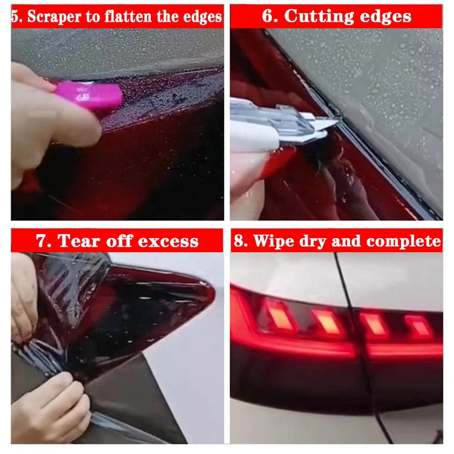 PLAYLAMPS High Glossy Auto Headlight Taillight Decal TPH Protective Car Lamp Vinyl Film