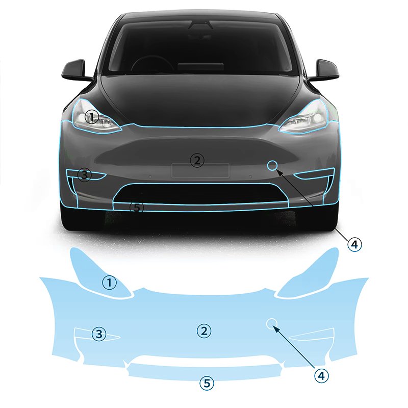 Anti-yellowing self-repairing transparent protective TPU film suitable for Tesla Model Y 20-24 parts pre-cut car film