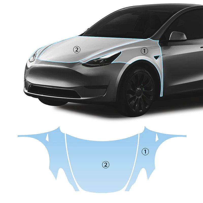 Anti-yellowing self-repairing transparent protective TPU film suitable for Tesla Model Y 20-24 parts pre-cut car film