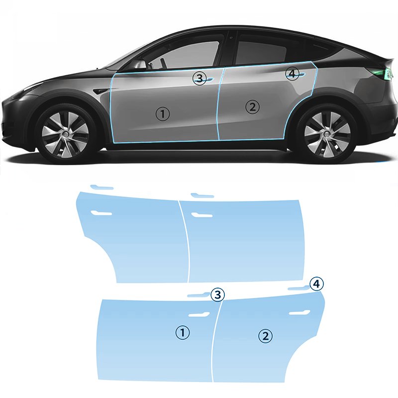 Anti-yellowing self-repairing transparent protective TPU film suitable for Tesla Model Y 20-24 parts pre-cut car film
