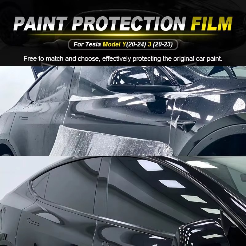 Anti-yellowing self-repairing transparent protective TPU film suitable for Tesla Model Y 20-24 parts pre-cut car film