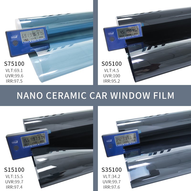Privacy protection hot selling 99% high IR rejection VLT 5% 20% 35% 75% car window nano ceramic film chcrcoal car window film