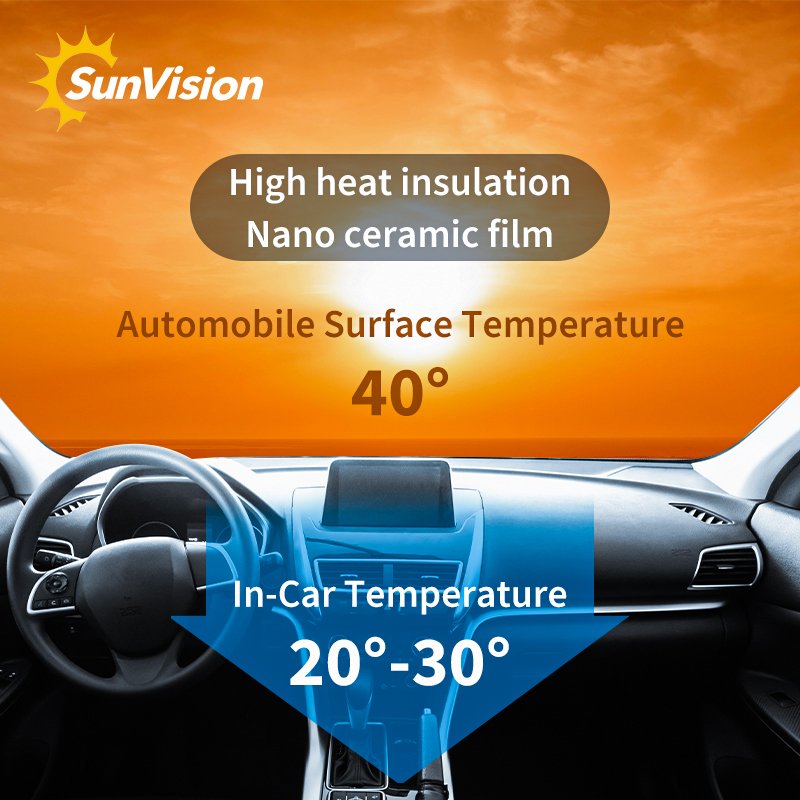Privacy protection hot selling 99% high IR rejection VLT 5% 20% 35% 75% car window nano ceramic film chcrcoal car window film