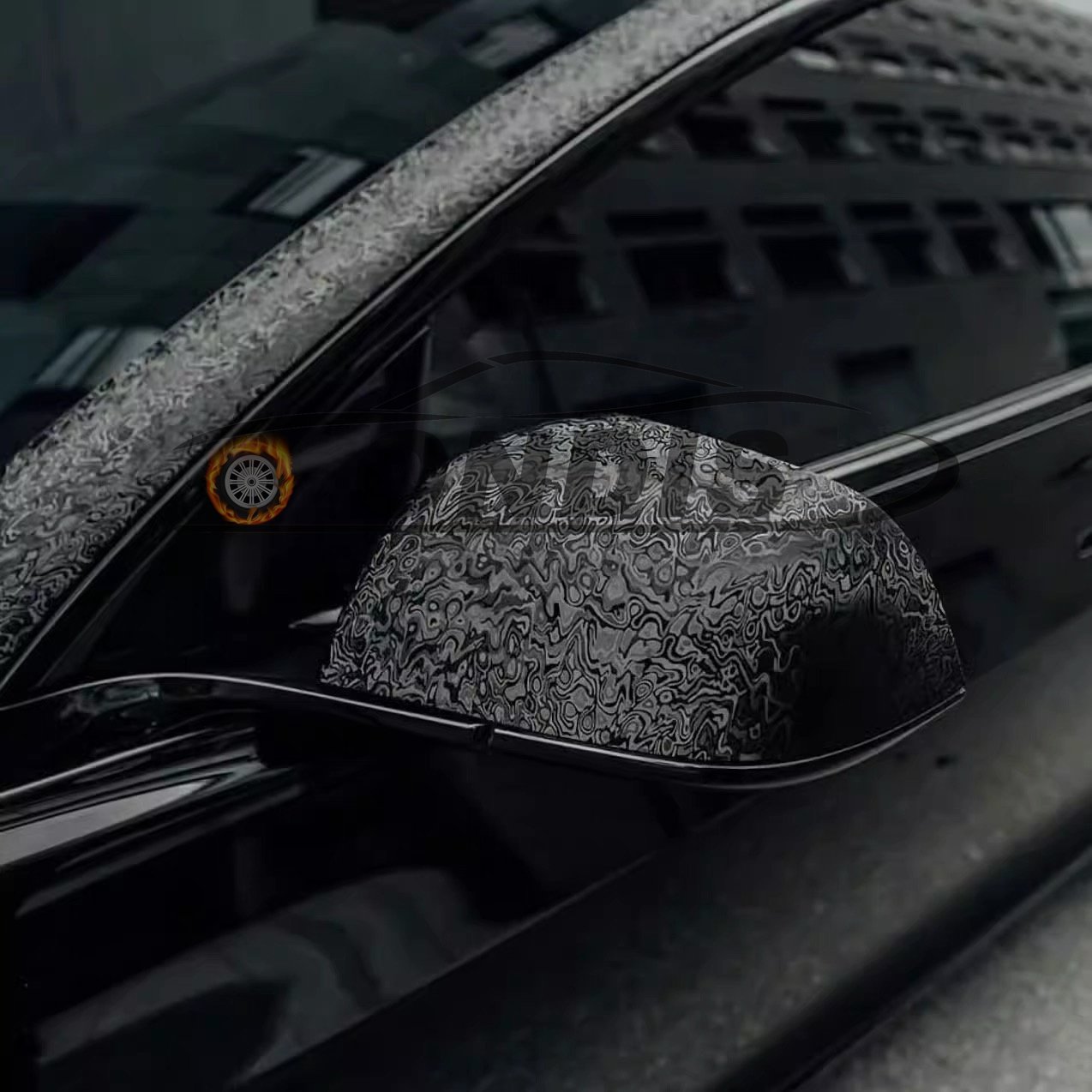 ONDIS 1.52*17M PET 3D car wrapping black matte Metaverse forged Carbon Fiber vinyl Car Wrap Vinyl