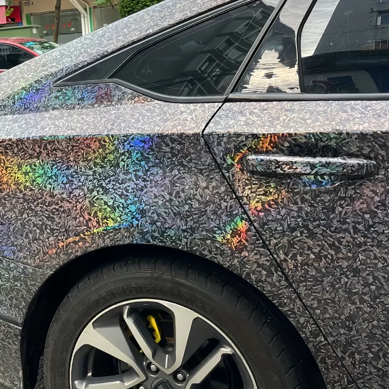 Car rainbow flower carbon silver color change film, car protective film, car PET forged carbon fiber film, car clothing