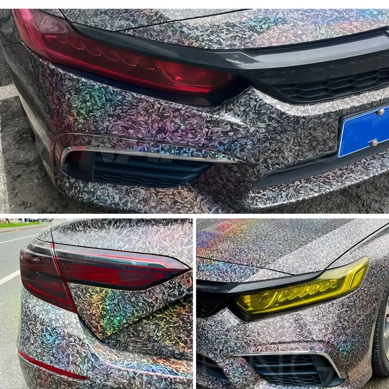 Car rainbow flower carbon silver color change film, car protective film, car PET forged carbon fiber film, car clothing