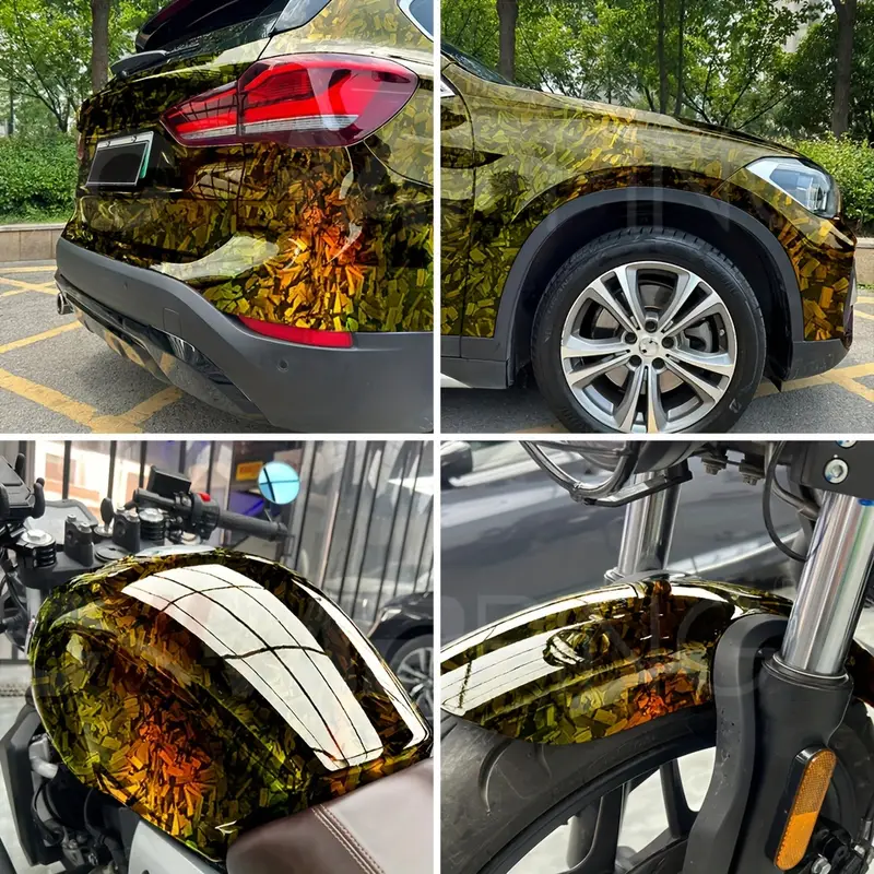 Car rainbow flower carbon silver color change film, car protective film, car PET forged carbon fiber film, car clothing