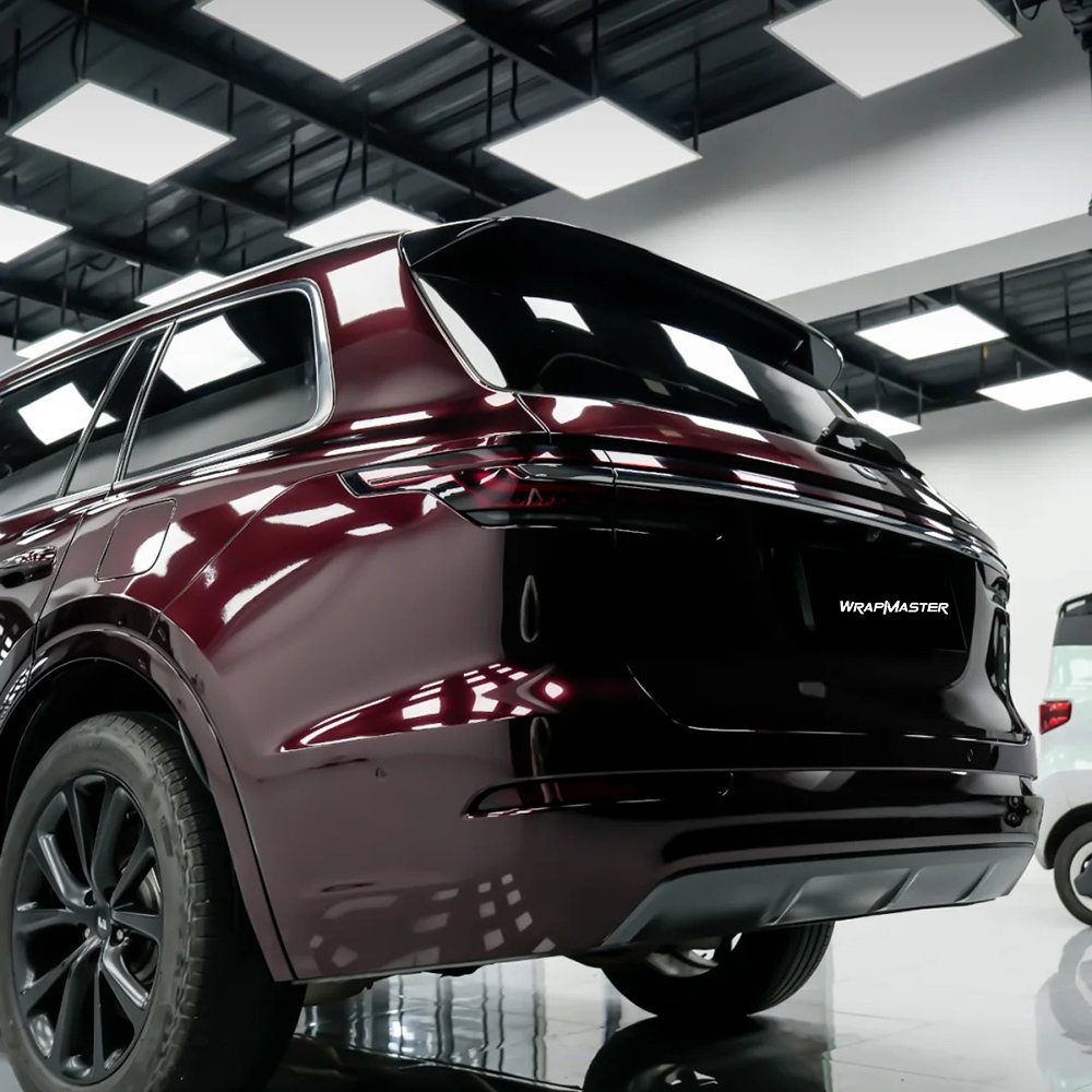 Wrapmaster 1.52*17m Super Gloss Metallic Black Rose Wrap Film Auto Accessories Car Film Vinyl Wrap