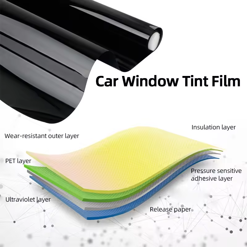 Self-adhesive 2mil 2 Ply Nano Carbon Film Anti-scratch Car Films 99% UVR Heat Resistant Clear Vision Car Window Tint Film