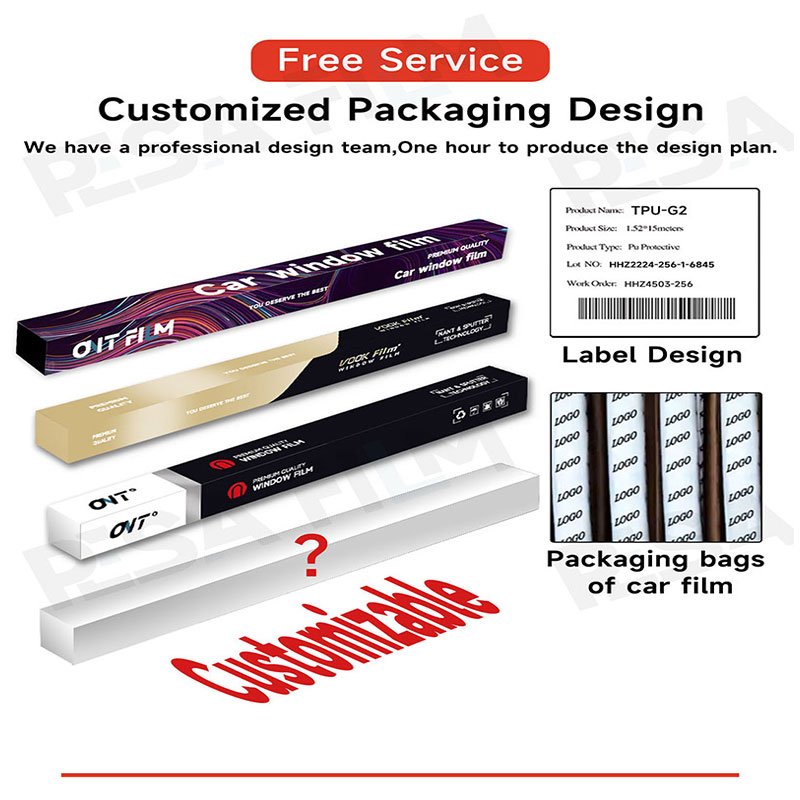 UVR99% IRR99% Heat Insulation UV Rejection Nano Ceramic Solar Window Film Tint Polarized Car Window Tint Custom Box