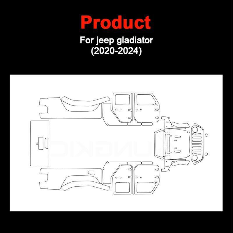 Pre-cut protective film For JEEP Gladiator 2020-2022 2023 2024 TPU full car custom paint transparent anti-scratch film