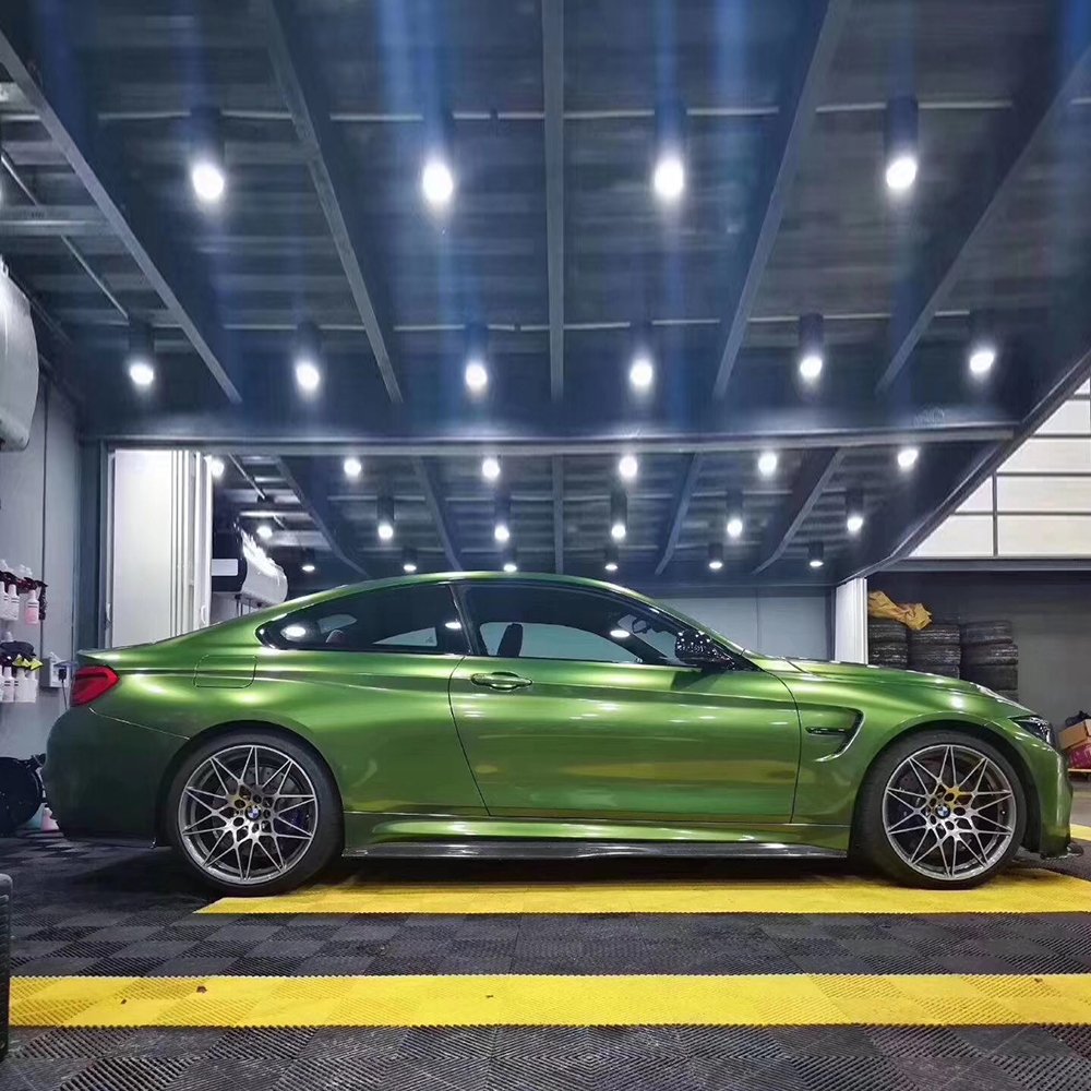 TSAUTOP 1.52X18m Glossy Metallic Green Car Paint Protection Film Auto Vinyl Wrap Roll