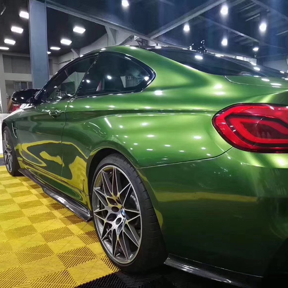 TSAUTOP 1.52X18m Glossy Metallic Green Car Paint Protection Film Auto Vinyl Wrap Roll