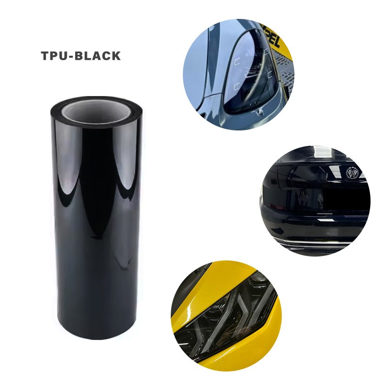 0.3*15M Self Adhesive Anti Scratch Car Lamp Film Self Healing Car Headlight PPF TPU Black Lamp Protective Film