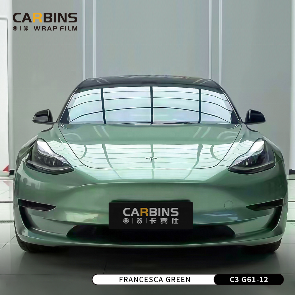 CARBINS Factory Car Films PET Francesca Green Vinyl Wrap Rolls For Car