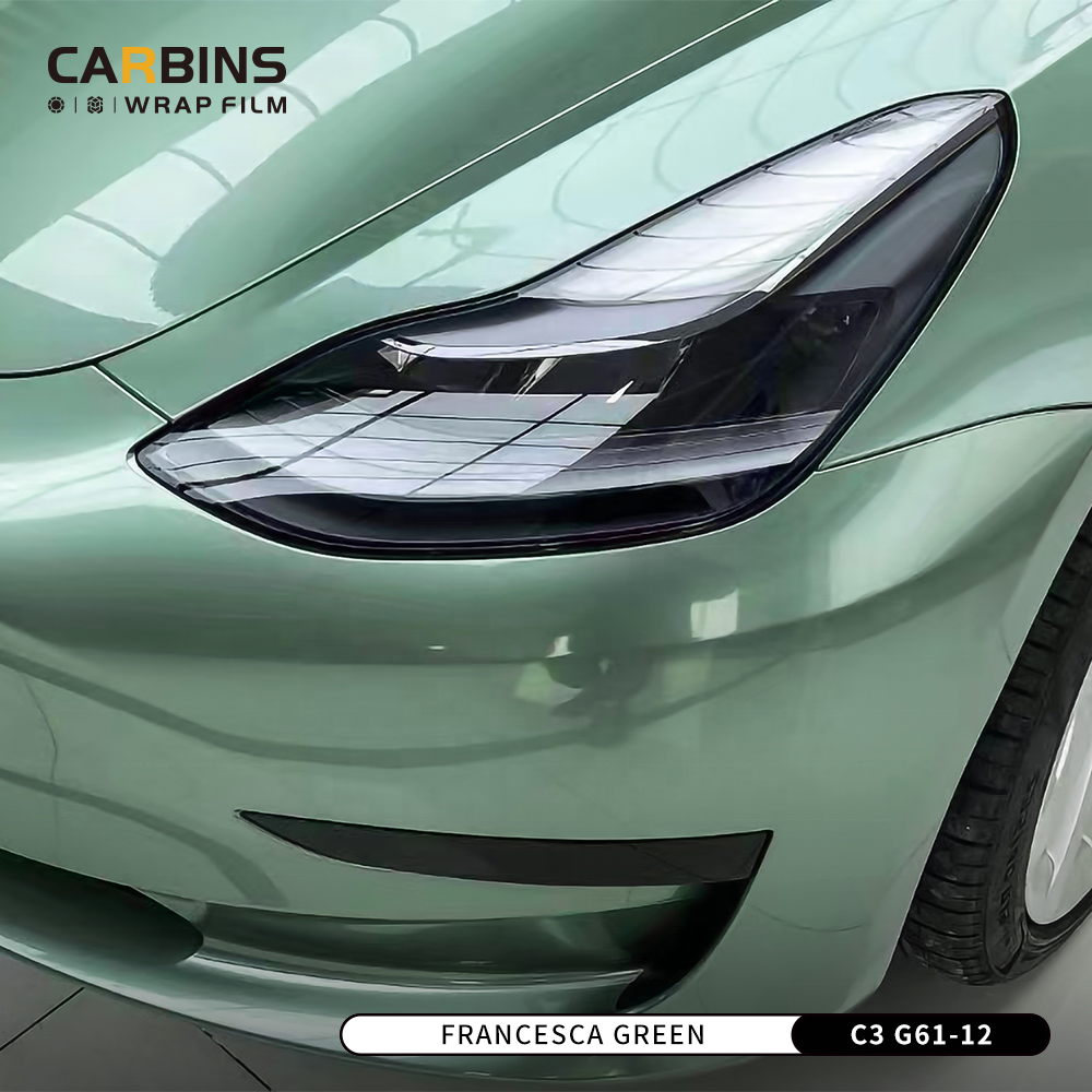 CARBINS Factory Car Films PET Francesca Green Vinyl Wrap Rolls For Car