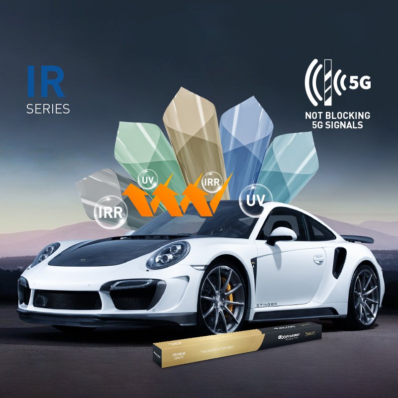 IR Series VLT 05-80% Nano ceramic window film 5G signal high vision grey window tint auto protection stable quality cheap price