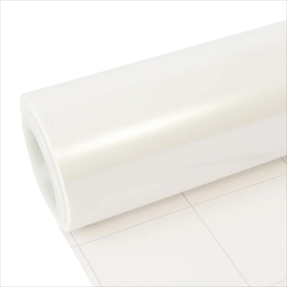 Retail Wholesale HIGHCOOL EM-108 6.5mil PVC Car Wrap Film Self-Healing Pearl Metal White High Gloss Tint Color Changing Car Film