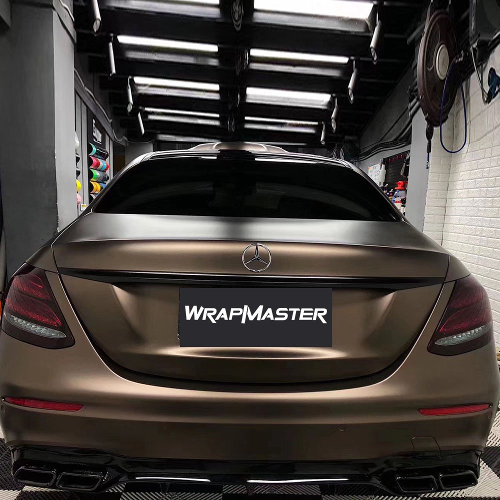 TSAUTOP Premium Air Bubble Free Matte Heavy Metal Brown Grey Vehicle Vinyl Wrap
