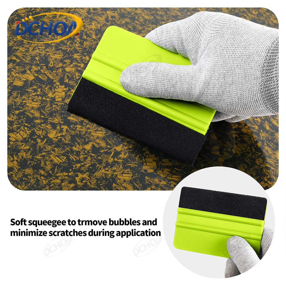DCHOA Car Vinyl Wrap Tool felt edge Squeegee 4 inch squeegee felt Window Film Tools