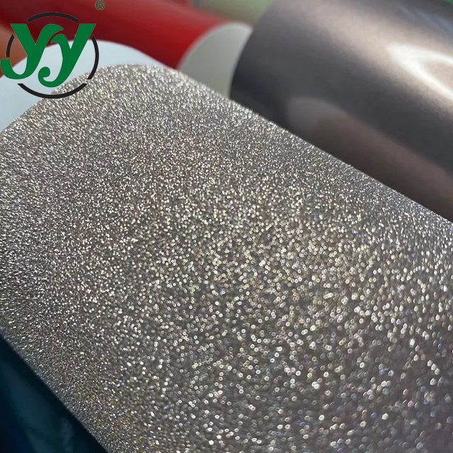 Foshan Factory Sparkling Flash Diamond Champagne Gold Car Wrap Vinyl Full Roll Size 1.22x18M/4x60FT