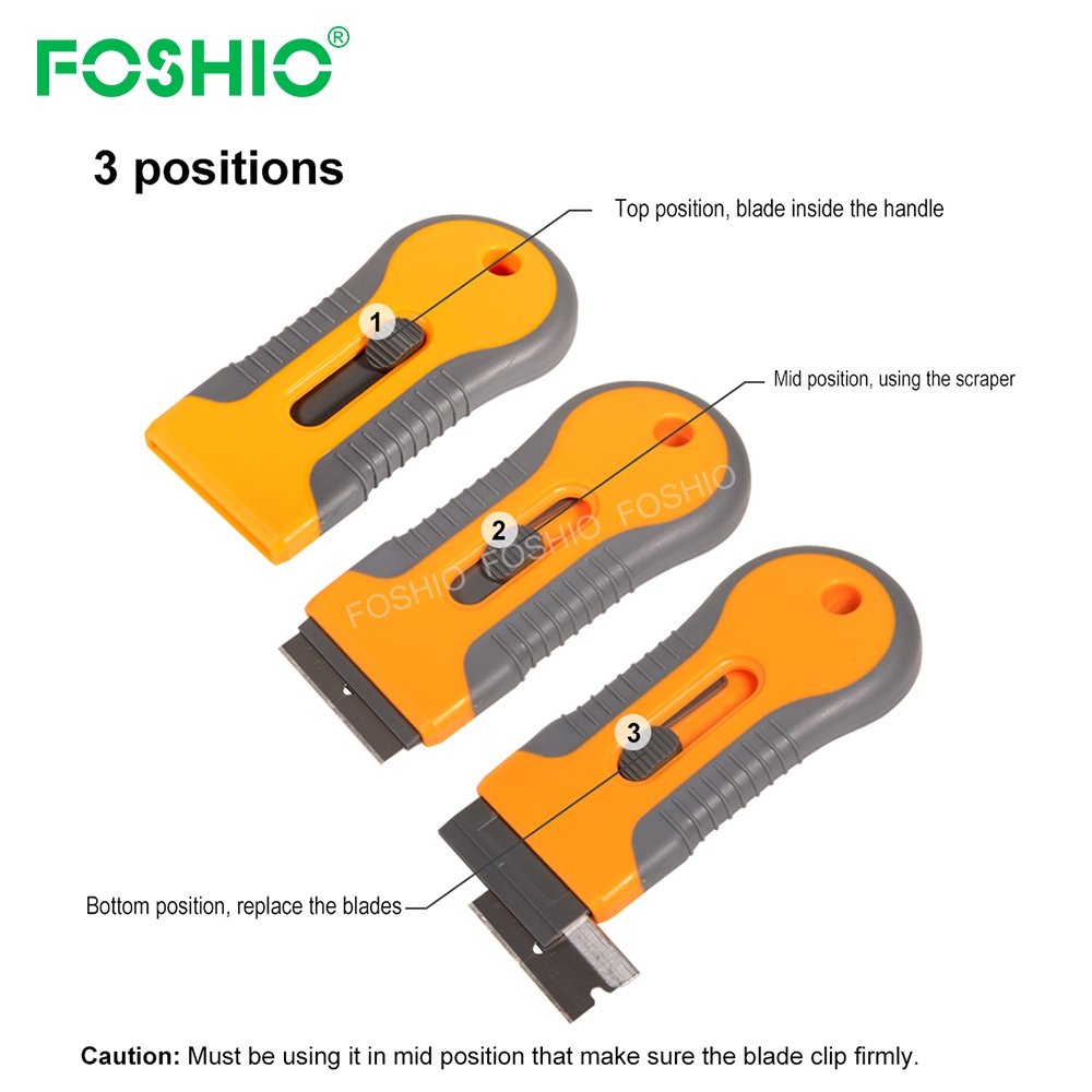 Foshio High Quality Industrial Vinyl Spatula Glue Cleaning Car Sticker Razor Scraper Tool