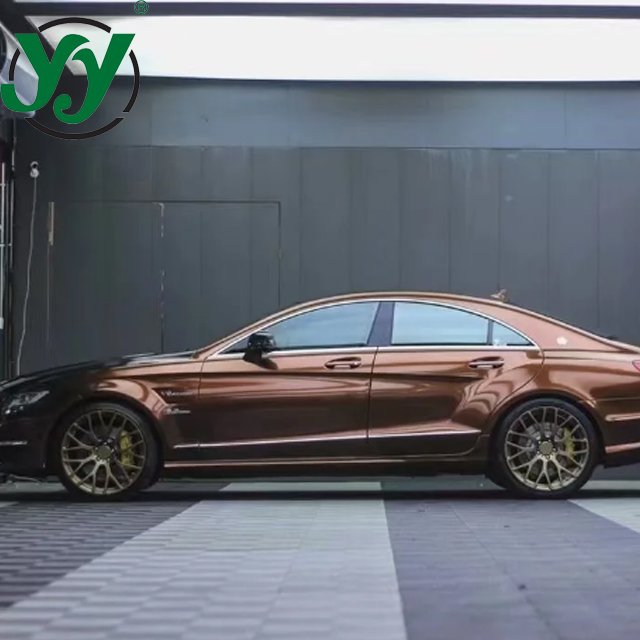 Foshan Starwrap 1.52x18M Glossy Metallic Liquid Coco Brown Vinyl Wrap Film