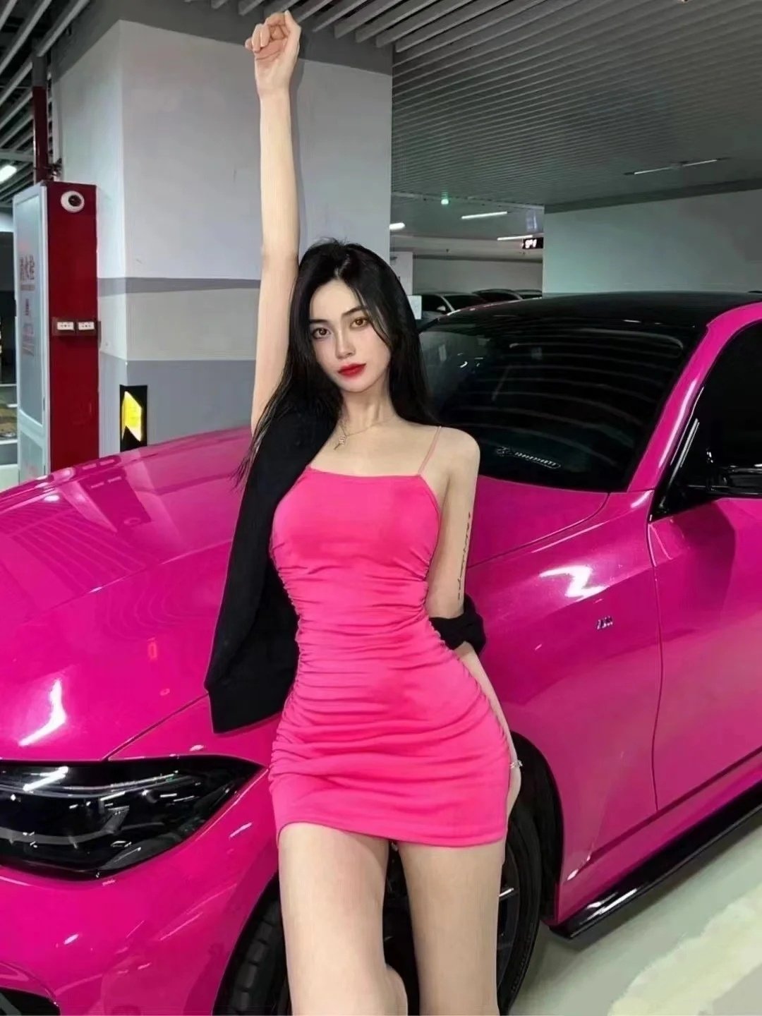 Factory direct Glossy crystal rose red vinyl wrap rolls PVC PET 5*59FT vinyl car wrap roll