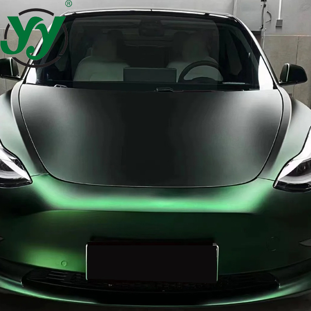 Factory Direct Premium PET Matte Venom Green Car Wrap Vinyl Full Roll Size 1.52*18Meters