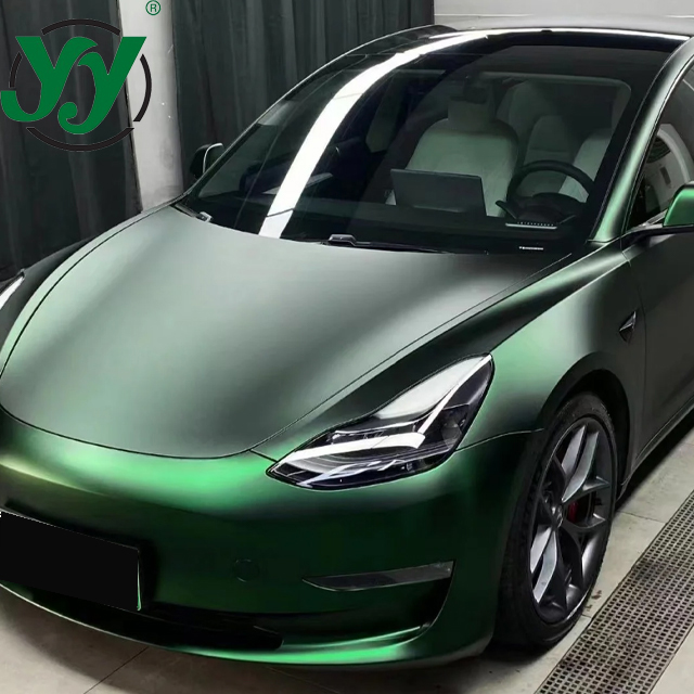 Factory Direct Premium PET Matte Venom Green Car Wrap Vinyl Full Roll Size 1.52*18Meters
