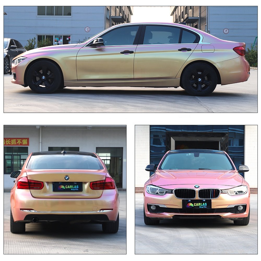 CARLAS 1.52*17m/roll Phantom Onyx Purple Vinyl Wrap Film Car Stickers Vehicle Color Changing Film