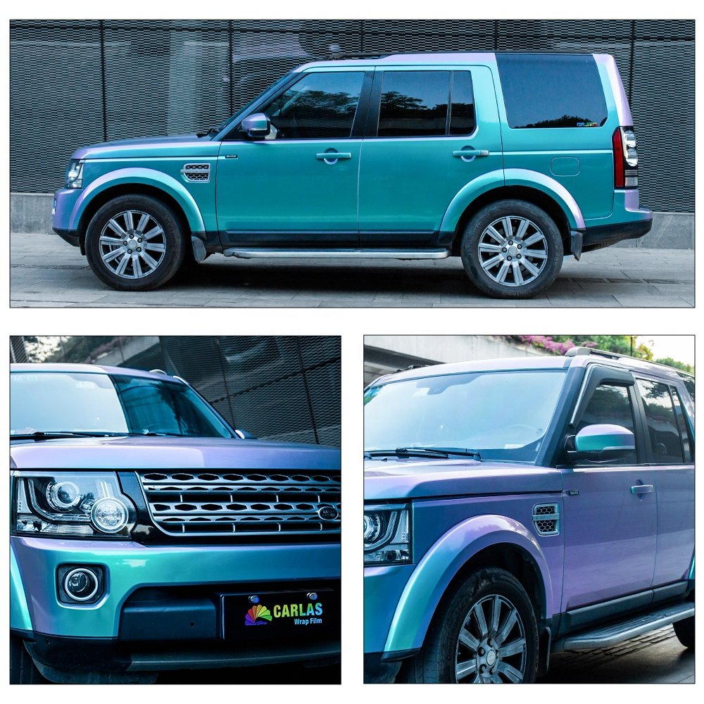 CARLAS 1.52*17m/roll Phantom Onyx Purple Vinyl Wrap Film Car Stickers Vehicle Color Changing Film