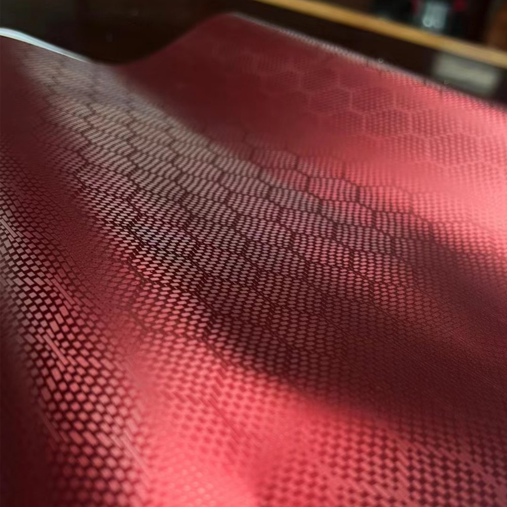 Car Special Plexus Interior Film For Car Body PET Honeycomb Rhombic Carbon Fiber Red Black Car Film