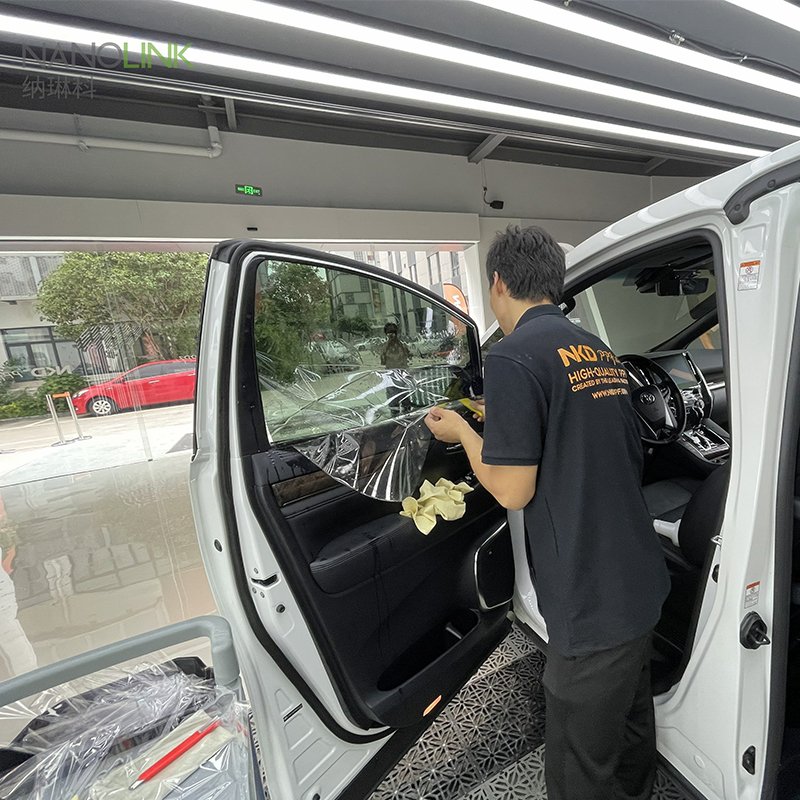 NKODA 1ply Black Anti Glare Car Sticker Glue protection Glass high insulation 99% uvr body protect chip dyed films