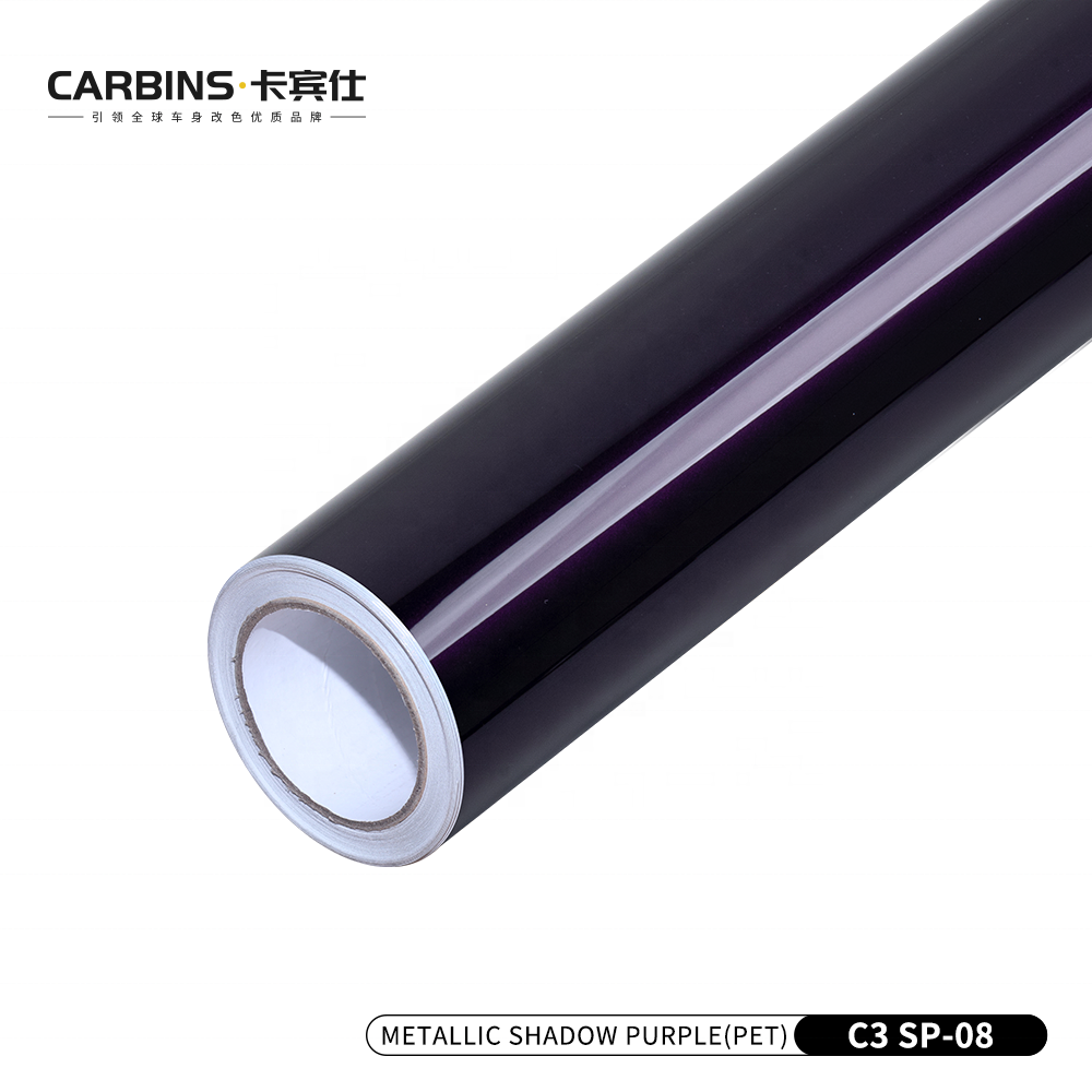 Carbins Hot Sale Metallic Paint Shadow Purple Wrap Vinyl Car Films Pet Film Vinyl Adhesive Wrapping PVC Film Decorative Sticker