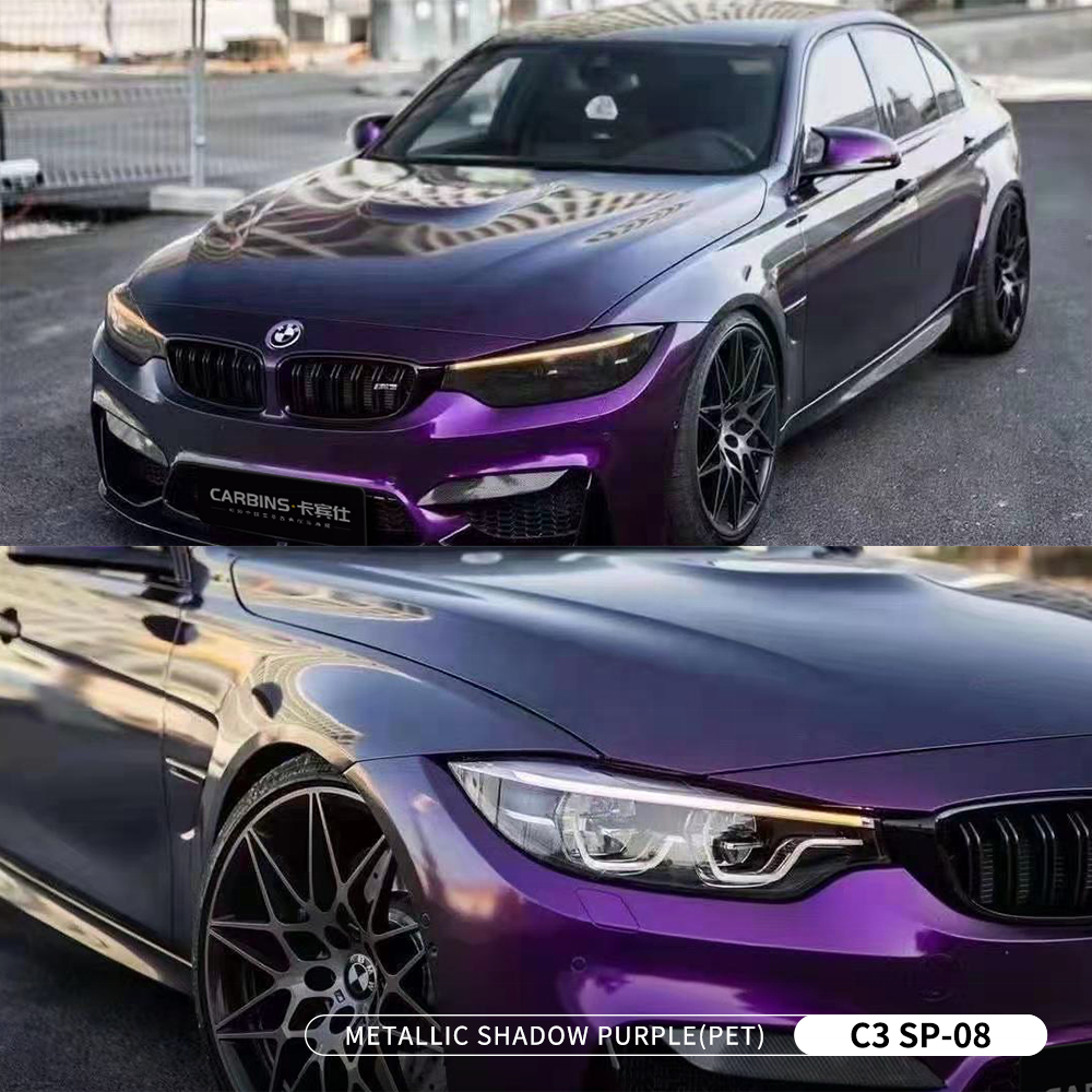 Carbins Hot Sale Metallic Paint Shadow Purple Wrap Vinyl Car Films Pet Film Vinyl Adhesive Wrapping PVC Film Decorative Sticker