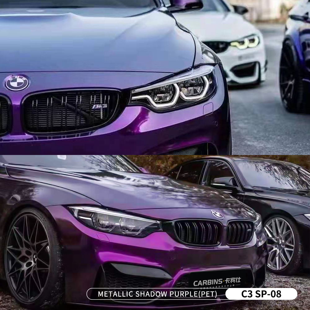 Carbins Hot Sale Metallic Paint Shadow Purple Wrap Vinyl Car Films Pet Film Vinyl Adhesive Wrapping PVC Film Decorative Sticker