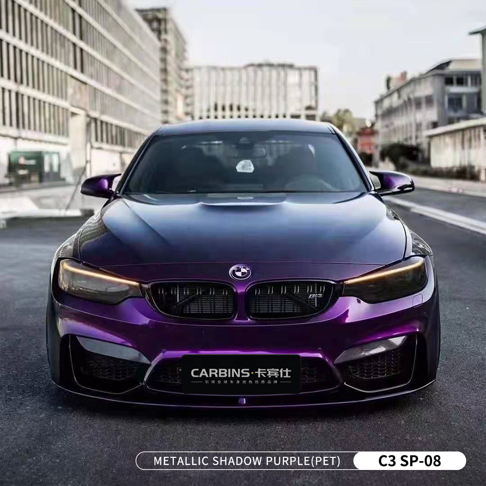 Carbins Hot Sale Metallic Paint Shadow Purple Wrap Vinyl Car Films Pet Film Vinyl Adhesive Wrapping PVC Film Decorative Sticker