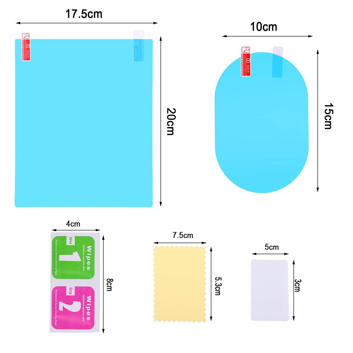 2 Sets 8 Pcs Car Side Mirror and Window Rainproof Film Waterproof Mirror Film Anti Fog Nano Coating Car Film for Car Easy to Ins