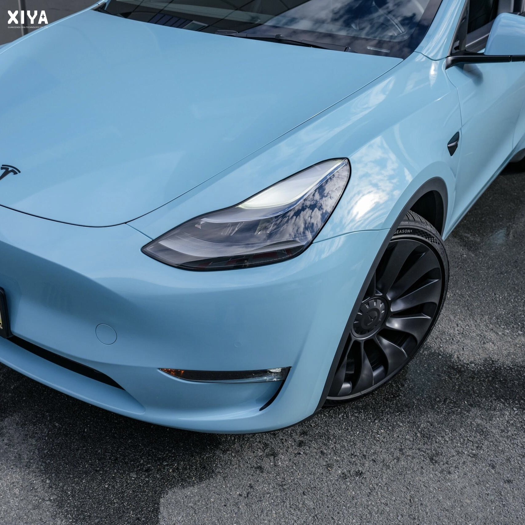 Factory Wholesale PET Crystal Turquoise Blue Car Wrap Vinyl Anti Scratch for Color Changing Car Film